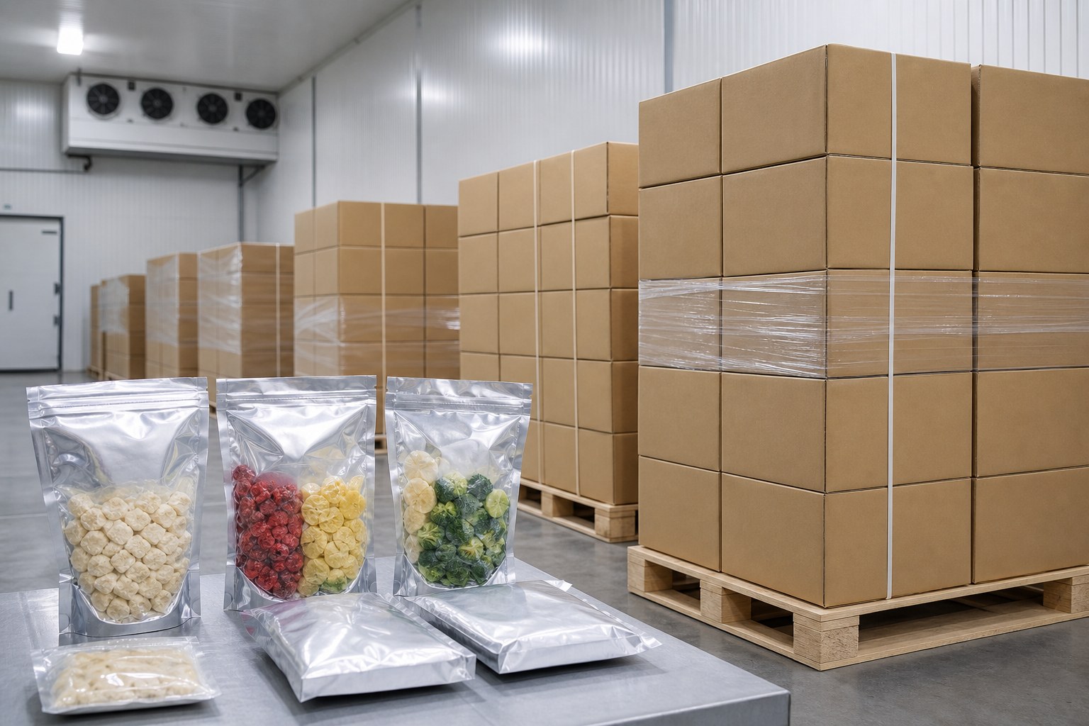 Freeze-dried packaging and export